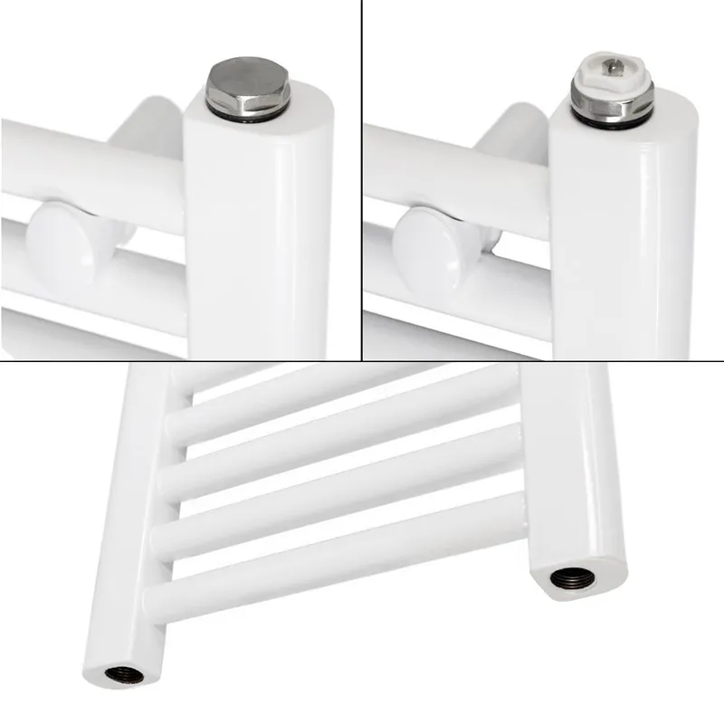 Badkamerradiator Elektrisch met verwarmingselement 900W 600x1500 mm wit recht met zijaansluiting