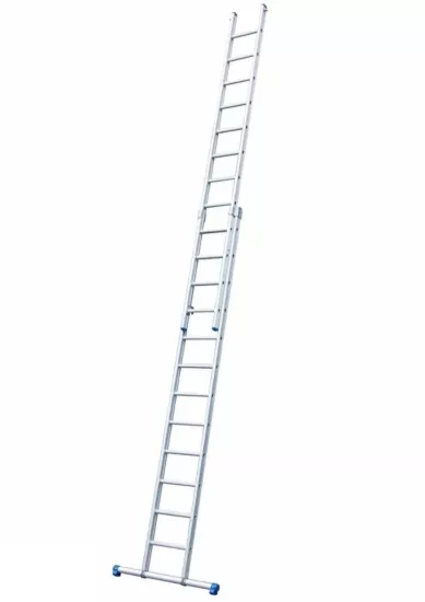 Solide opsteekladder 2x18 recht met stabiliteitsbalk