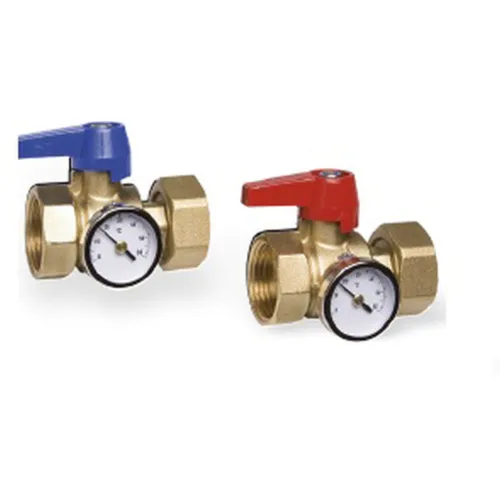 Watts kogelkraanset met thermometer voor HKV 1" recht messing